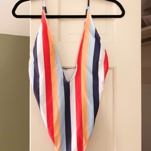 Striped one piece bathing suit - NEVER WORN